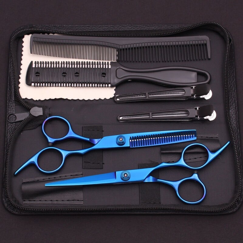 Rūpnīcas vairumtirdzniecības matu šķēru komplekts mājsaimniecības lietošanai, plakanas šķēres, retināšanas šķēres, matu griešanas šķēres sprādziena retināšanai, 6,0 collas, pārrobežu e-komercija.