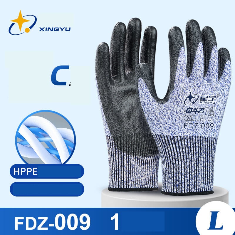 „Xingyu“ apsauginės pirštinės – HPPE atsparios įpjovimams, atsparios dilimui, neslystančios, impregnuotos stiklu, atsparios įpjovimams, žuvų gaudymo pirštinės statybvietėms