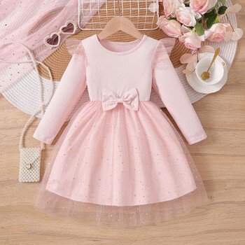 2025 m. nauja mados mergaičių suknelė pavasariui ir rudeniui, princesės suknelė, vaikų drabužiai