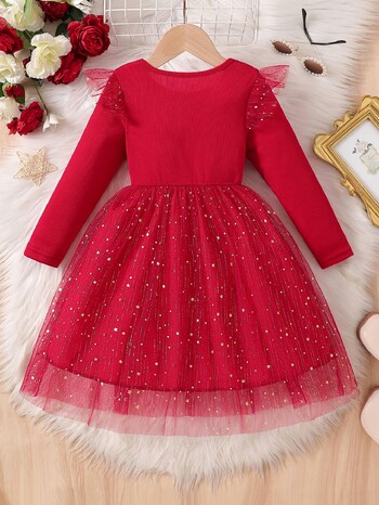 2025 m. nauja mados mergaičių suknelė pavasariui ir rudeniui, princesės suknelė, vaikų drabužiai