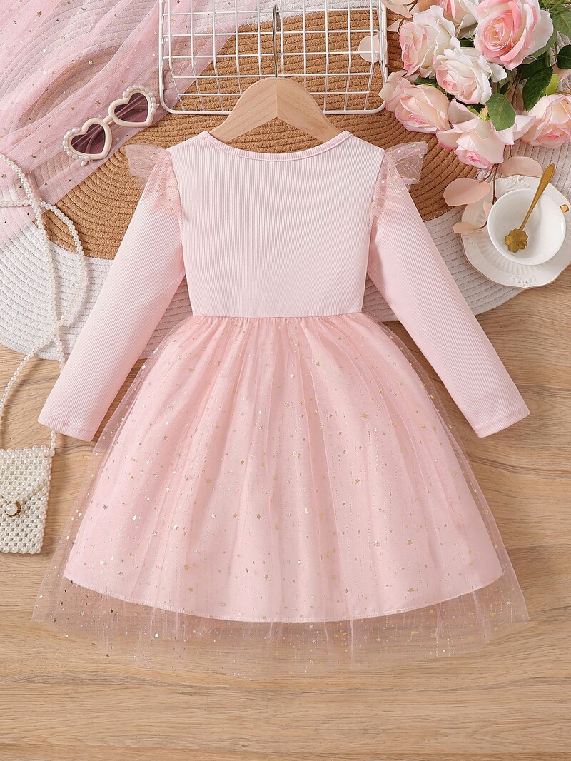 2025 m. nauja mados mergaičių suknelė pavasariui ir rudeniui, princesės suknelė, vaikų drabužiai