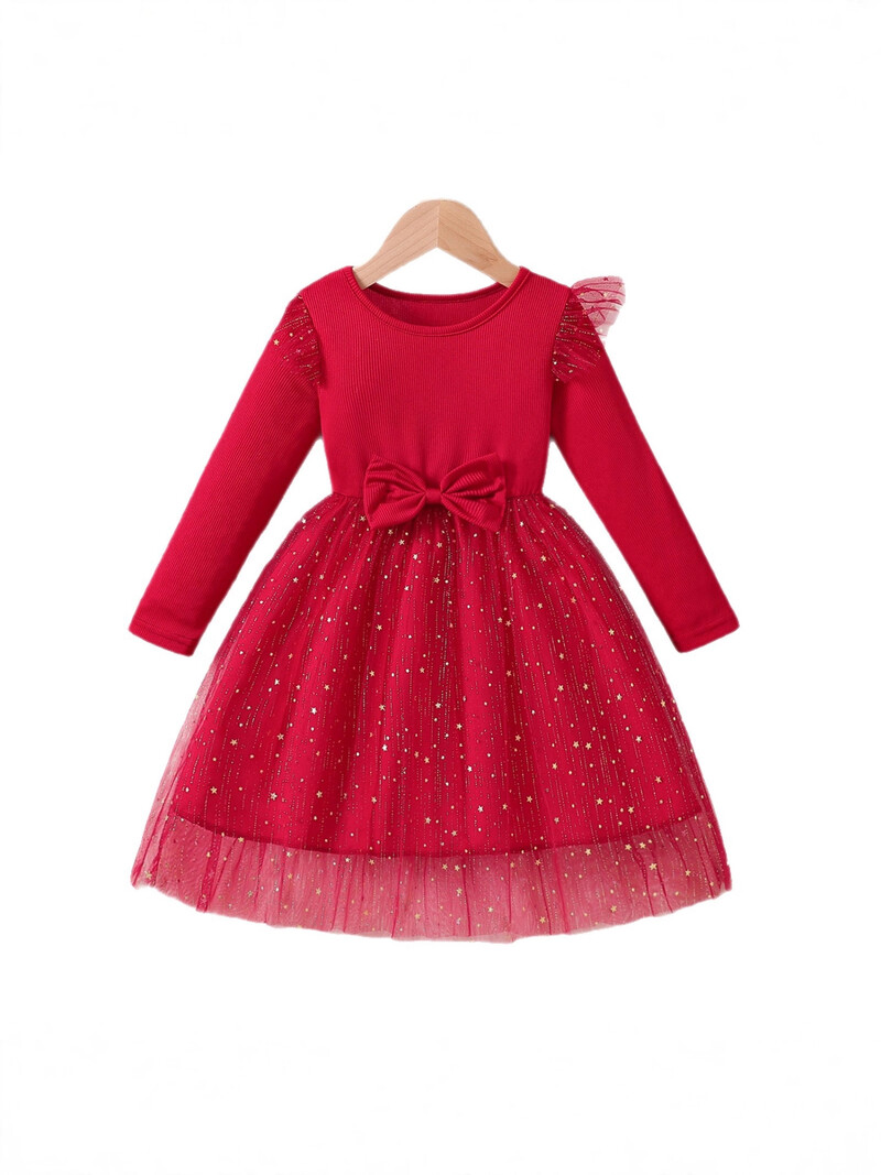 2025 m. nauja mados mergaičių suknelė pavasariui ir rudeniui, princesės suknelė, vaikų drabužiai