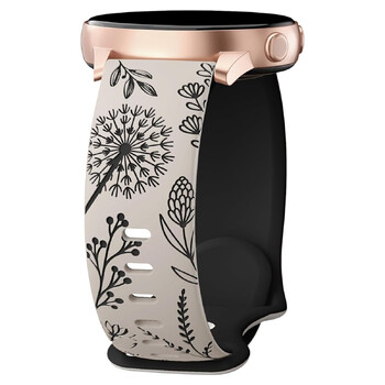 Λουράκι ρολογιού 20 χιλιοστών γενικής χρήσης με μοτίβο πικραλίδας χαραγμένο με λέιζερ και κούμπωμα σε σχήμα οκτώ, κατάλληλο για ρολόγια Samsung και Huawei