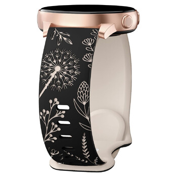 Λουράκι ρολογιού 20 χιλιοστών γενικής χρήσης με μοτίβο πικραλίδας χαραγμένο με λέιζερ και κούμπωμα σε σχήμα οκτώ, κατάλληλο για ρολόγια Samsung και Huawei