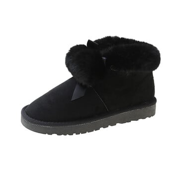 Γυναικεία βαμβακερά παπούτσια, χιονομπότες, χαριτωμένα με επένδυση από φλις, ζεστά, χοντρά βαμβακερά, ψηλά, αντιολισθητικά, ζεστά χειμωνιάτικα παπούτσια