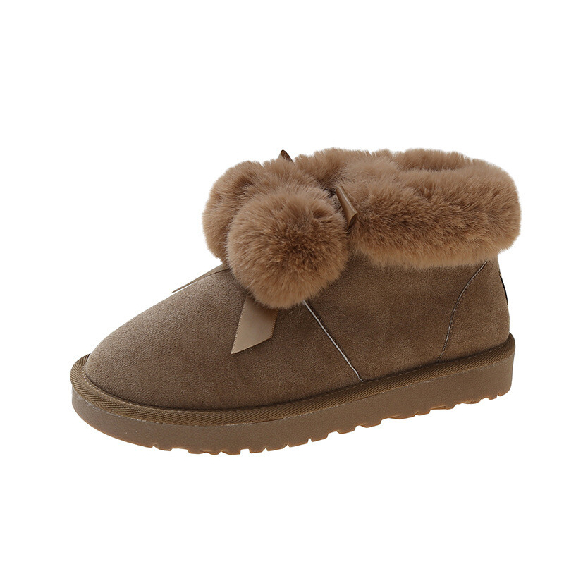Γυναικεία βαμβακερά παπούτσια, χιονομπότες, χαριτωμένα με επένδυση από φλις, ζεστά, χοντρά βαμβακερά, ψηλά, αντιολισθητικά, ζεστά χειμωνιάτικα παπούτσια