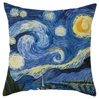 Класическа маслена картина на Ван Гог, супер мека кадифена двустранно принтирана калъфка за възглавница, възглавница за диван, възглавница за кръста за кола, възглавница за дома