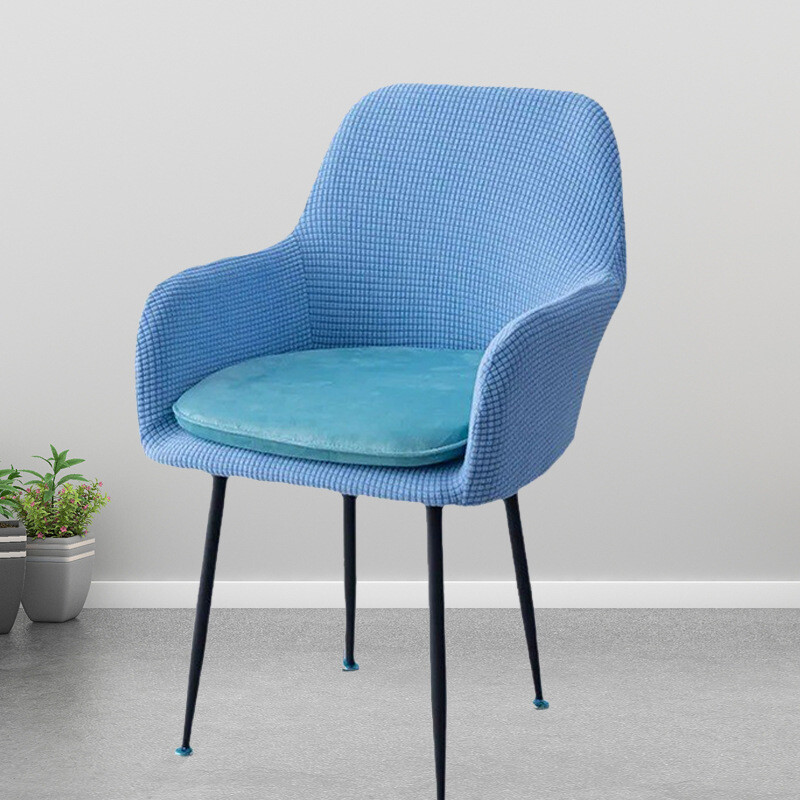 Išlenktas aukšto porankio kėdės užvalkalas, europietiško stiliaus vientisas kėdės užvalkalas, skandinaviško minimalistinio stiliaus elastingas valgomojo stalo ir netaisyklingos formos taburetės užvalkalas namams