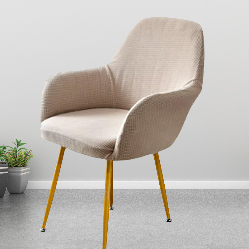 Išlenktas aukšto porankio kėdės užvalkalas, europietiško stiliaus vientisas kėdės užvalkalas, skandinaviško minimalistinio stiliaus elastingas valgomojo stalo ir netaisyklingos formos taburetės užvalkalas namams