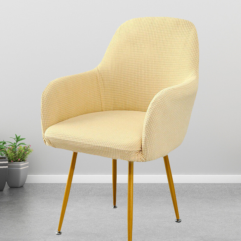 Išlenktas aukšto porankio kėdės užvalkalas, europietiško stiliaus vientisas kėdės užvalkalas, skandinaviško minimalistinio stiliaus elastingas valgomojo stalo ir netaisyklingos formos taburetės užvalkalas namams