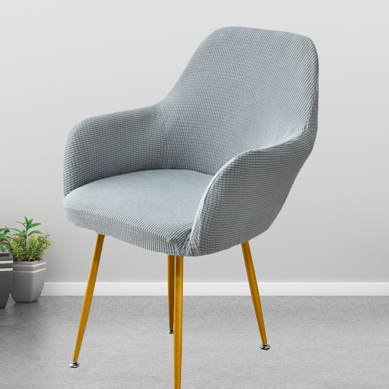 Išlenktas aukšto porankio kėdės užvalkalas, europietiško stiliaus vientisas kėdės užvalkalas, skandinaviško minimalistinio stiliaus elastingas valgomojo stalo ir netaisyklingos formos taburetės užvalkalas namams