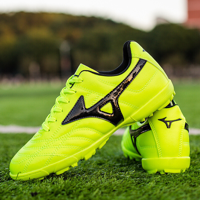 Футболни обувки за трансграничен пазар, изкуствена трева с шипове за TF, мъжки и дамски детски и юношески кожени обувки за състезания и тренировки