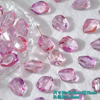 12x16 мм 50pcs имитация на естествени розови и лилави кристални неправилни стъклени мъниста за ръчно изработени мъниста „Направи си сам“ Материал на колието
