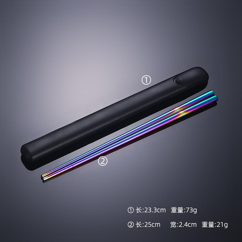 Set okruglih štapića za jelo od nehrđajućeg čelika 304 - Prijenosni set štapića za jelo za kampiranje na otvorenom - Kućanski štapići za jelo s neklizajućim toplinskom izolacijom