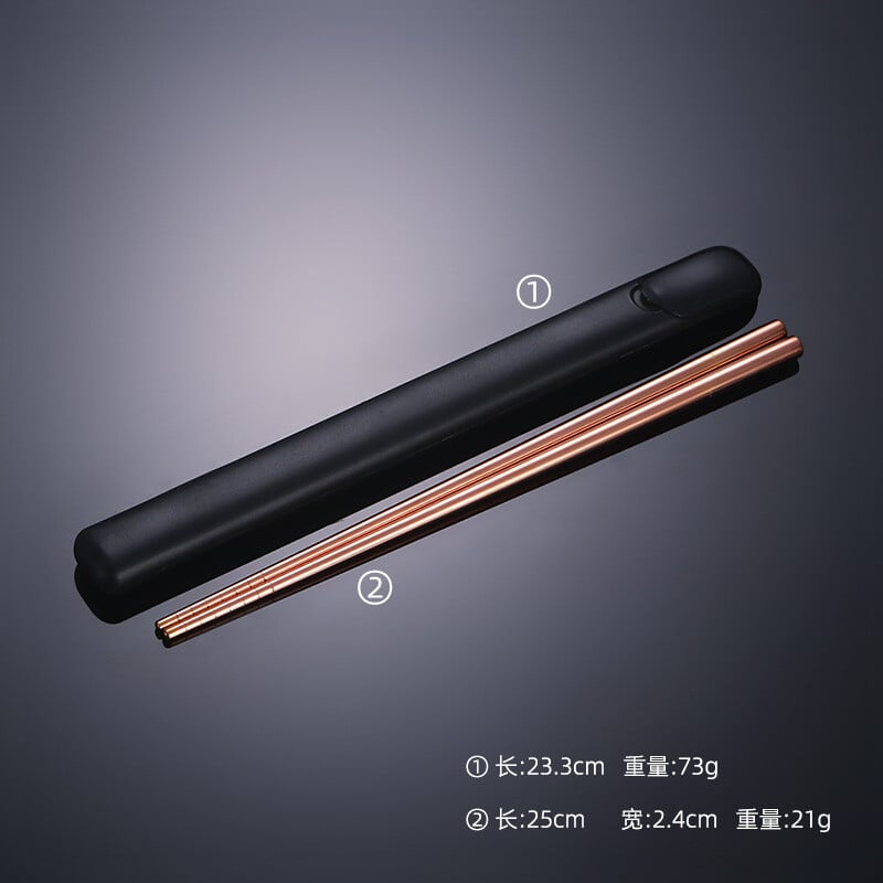 Set okruglih štapića za jelo od nehrđajućeg čelika 304 - Prijenosni set štapića za jelo za kampiranje na otvorenom - Kućanski štapići za jelo s neklizajućim toplinskom izolacijom