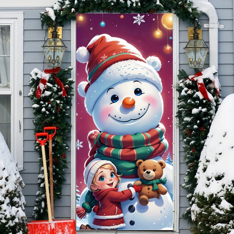 Új, határokon átnyúló karácsonyi ajtófüggönyök, határokon átnyúló ünnepi dekorációk Mikulás-partikra, ajtómatricák, színpadi akasztók
