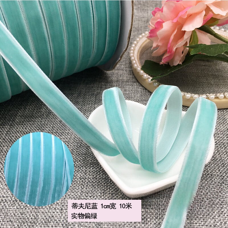 1 см едностранна кадифена флокирана панделка за „Направи си сам“ обеци и декоративни аксесоари от сатенени панделки