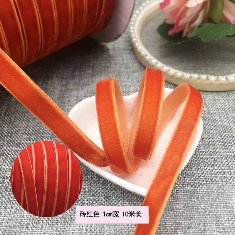 1 см едностранна кадифена флокирана панделка за „Направи си сам“ обеци и декоративни аксесоари от сатенени панделки