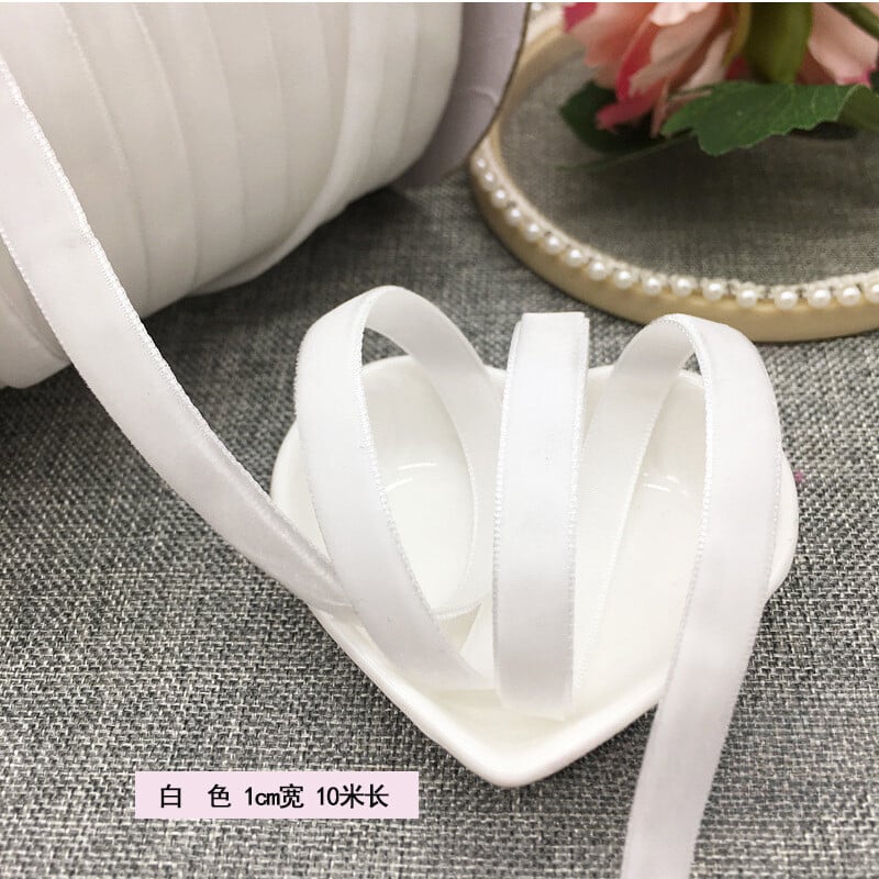 1 см едностранна кадифена флокирана панделка за „Направи си сам“ обеци и декоративни аксесоари от сатенени панделки