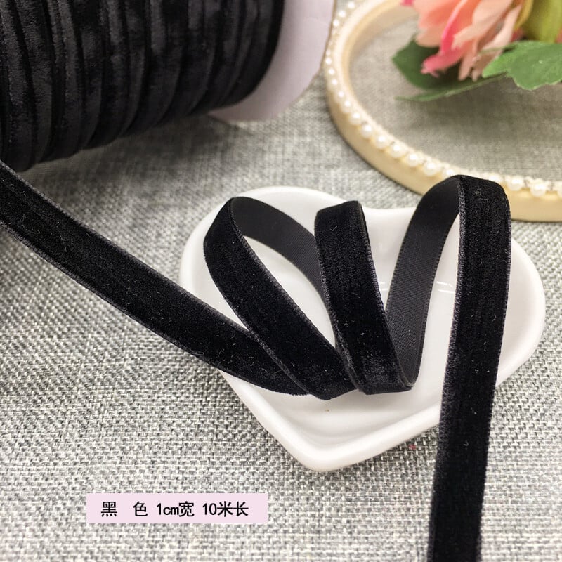 1 см едностранна кадифена флокирана панделка за „Направи си сам“ обеци и декоративни аксесоари от сатенени панделки