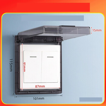 Ултратънка водоустойчива кутия за превключватели, черен прозрачен протектор за контакти, кутия за домашен панел за баня, устойчива на пръски