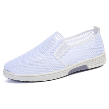 Muške prozračne mrežaste cipele, novi stil ljeto 2025., ribarski stil, stare platnene cipele iz Pekinga, ležerne bijele tenisice sa šupljim rupama.