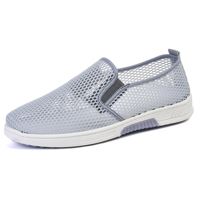 Muške prozračne mrežaste cipele, novi stil ljeto 2025., ribarski stil, stare platnene cipele iz Pekinga, ležerne bijele tenisice sa šupljim rupama.