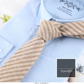 Vīriešu biznesa kaklasaite no vilnas korejiešu stilā, formāla un profesionāla, 7 cm modernas svītras, tiešais vairumtirdzniecības piedāvājums no rūpnīcas.