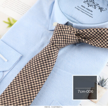 Vīriešu biznesa kaklasaite no vilnas korejiešu stilā, formāla un profesionāla, 7 cm modernas svītras, tiešais vairumtirdzniecības piedāvājums no rūpnīcas.