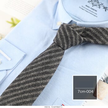 Vīriešu biznesa kaklasaite no vilnas korejiešu stilā, formāla un profesionāla, 7 cm modernas svītras, tiešais vairumtirdzniecības piedāvājums no rūpnīcas.
