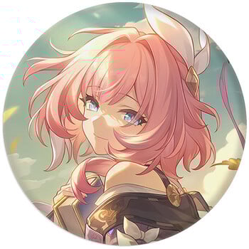 Значки за щифтове Декорация Брошки Honkai Impact 3rd Iron Road Ompharos 2 Series Embroidery Keyring Mirror Accessory Charm Itabag Decoration