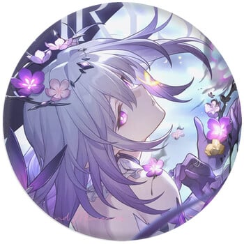 Значки за щифтове Декорация Брошки Honkai Impact 3rd Iron Road Ompharos 2 Series Embroidery Keyring Mirror Accessory Charm Itabag Decoration