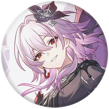 Значки за щифтове Декорация Брошки Honkai Impact 3rd Iron Road Ompharos 2 Series Embroidery Keyring Mirror Accessory Charm Itabag Decoration