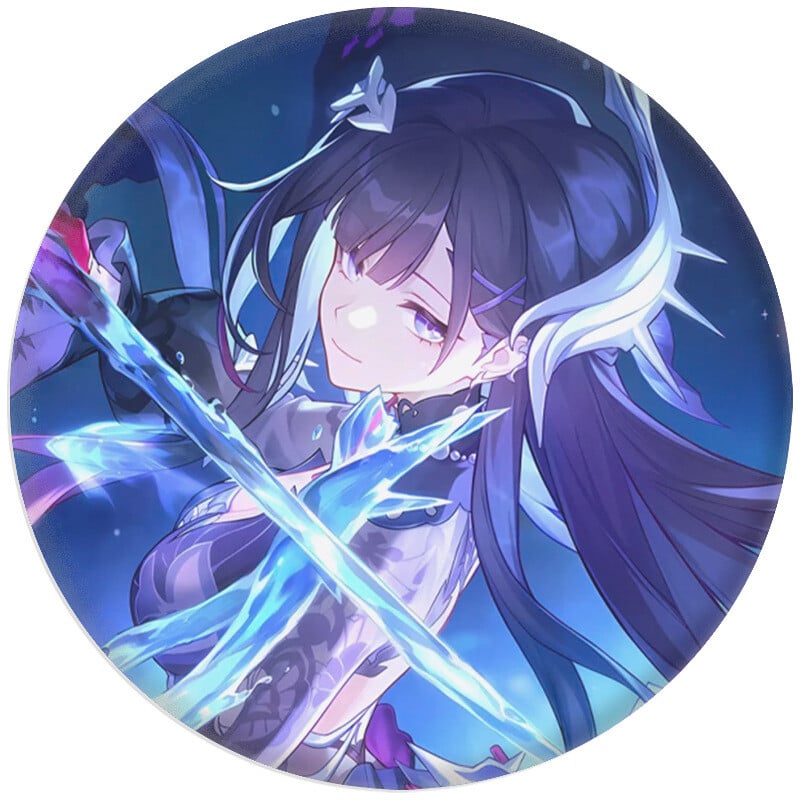 Значки за щифтове Декорация Брошки Honkai Impact 3rd Iron Road Ompharos 2 Series Embroidery Keyring Mirror Accessory Charm Itabag Decoration