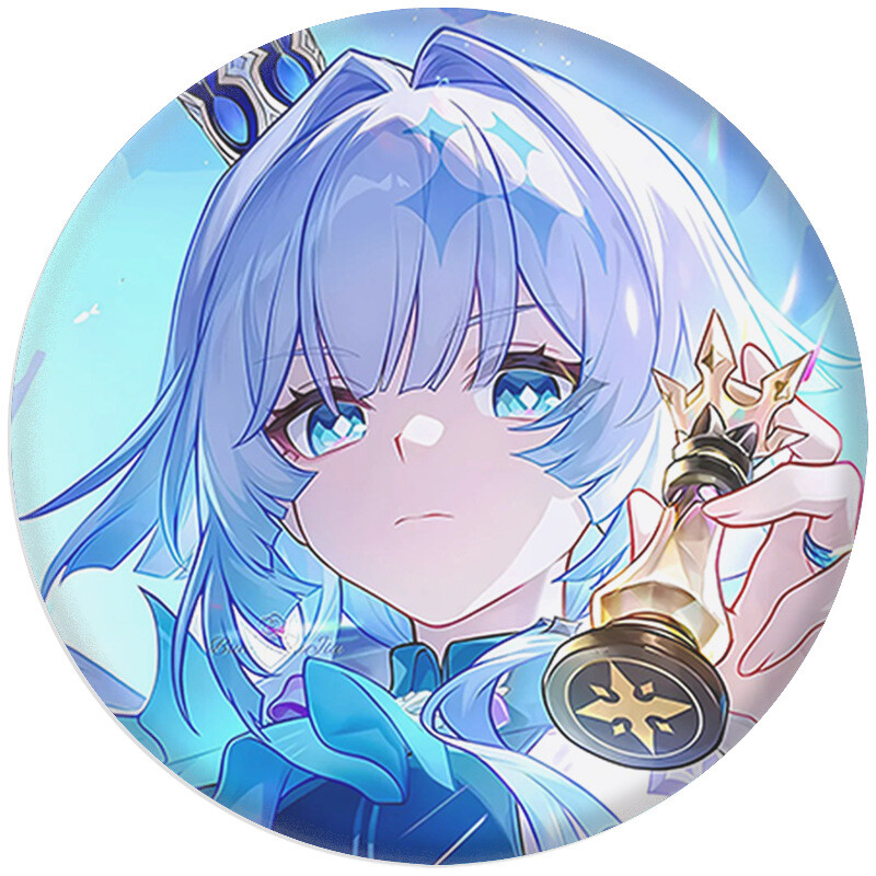 Значки за щифтове Декорация Брошки Honkai Impact 3rd Iron Road Ompharos 2 Series Embroidery Keyring Mirror Accessory Charm Itabag Decoration