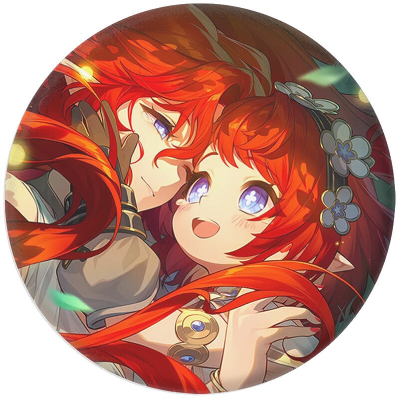 Значки за щифтове Декорация Брошки Honkai Impact 3rd Iron Road Ompharos 2 Series Embroidery Keyring Mirror Accessory Charm Itabag Decoration