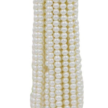 Ръчно изработени мъниста от висококачествени стъклени имитации на перли, цветни перфорирани перли, колие, гривна, аксесоари за обеци.Нишка от мъниста с диаметър 6 мм съдържа приблизително 140 мъниста.