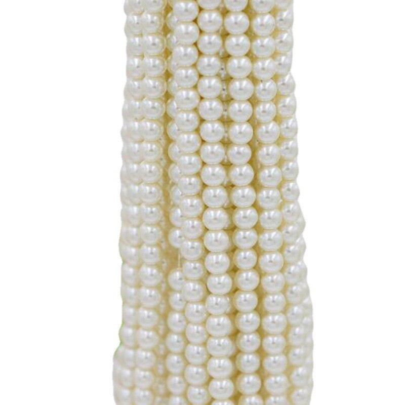 Ръчно изработени мъниста от висококачествени стъклени имитации на перли, цветни перфорирани перли, колие, гривна, аксесоари за обеци.Нишка от мъниста с диаметър 6 мм съдържа приблизително 140 мъниста.