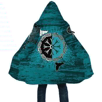 Vikingų stiliaus apsiaustas su gobtuvu, laisvo kirpimo vilnonis apsiaustas su sagomis, medvilninis paltas, lietpaltis, vilnonis megztinis su pamušalu