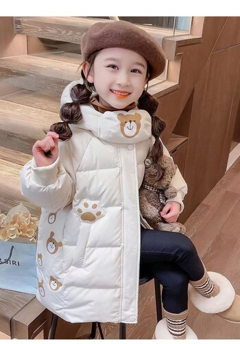 2025. gada jauna ziemas jaka ar kokvilnas oderi meitenēm, korejiešu stilā, stilīgs rudens un ziemas mētelis ar kokvilnas oderi mazuļu meitenēm