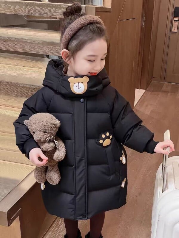 2025. gada jauna ziemas jaka ar kokvilnas oderi meitenēm, korejiešu stilā, stilīgs rudens un ziemas mētelis ar kokvilnas oderi mazuļu meitenēm