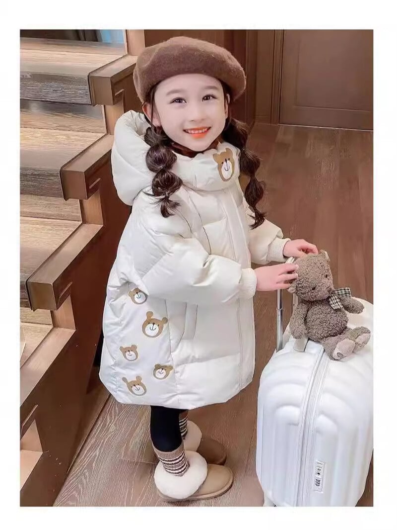 2025. gada jauna ziemas jaka ar kokvilnas oderi meitenēm, korejiešu stilā, stilīgs rudens un ziemas mētelis ar kokvilnas oderi mazuļu meitenēm