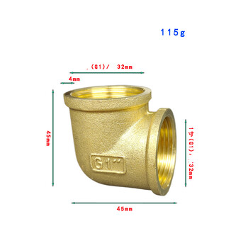 Pilnībā vara līkums ar dubultu iekšējo vītni, 1/2/3/4/6/1 colla, 90 grādu, samazināms 45 grādu leņķī, vienāda diametra santehnikas savienojums un seglu savienojums.