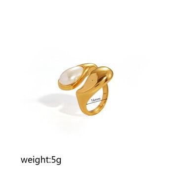 Inel minimalist transfrontalier european și american din oțel inoxidabil, cu orificiu dublu în formă de S, realizat din aur de 18K și stil de nișă INS, pentru femei.