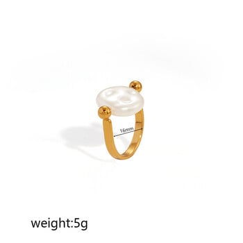 Inel minimalist transfrontalier european și american din oțel inoxidabil, cu orificiu dublu în formă de S, realizat din aur de 18K și stil de nișă INS, pentru femei.