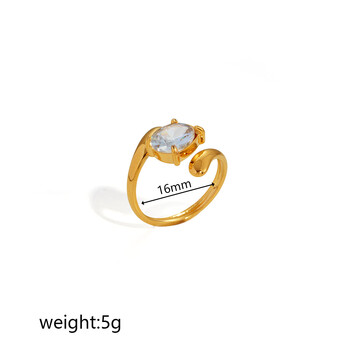 Inel minimalist transfrontalier european și american din oțel inoxidabil, cu orificiu dublu în formă de S, realizat din aur de 18K și stil de nișă INS, pentru femei.