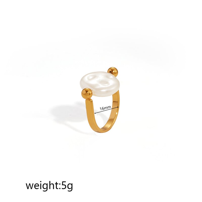 Inel minimalist transfrontalier european și american din oțel inoxidabil, cu orificiu dublu în formă de S, realizat din aur de 18K și stil de nișă INS, pentru femei.