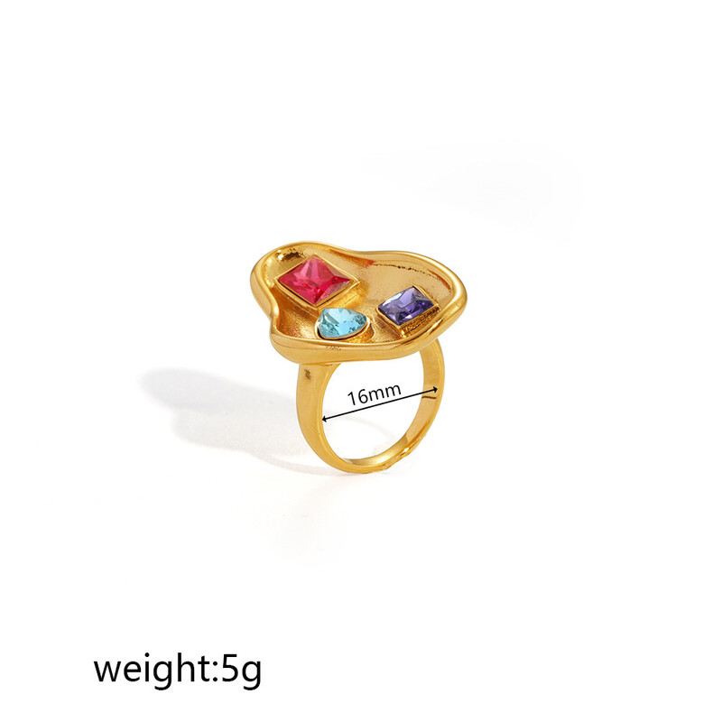 Inel minimalist transfrontalier european și american din oțel inoxidabil, cu orificiu dublu în formă de S, realizat din aur de 18K și stil de nișă INS, pentru femei.