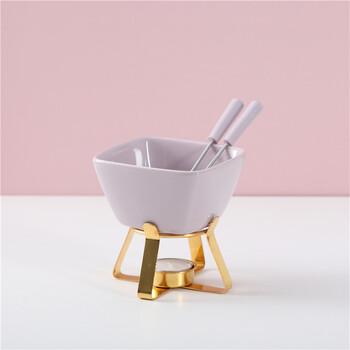 Radošs DIY saldējuma un siera karstais katls - uzkarsēts šokolādes un siera karstais katls - skandināvu stila keramikas izolēta krāsns