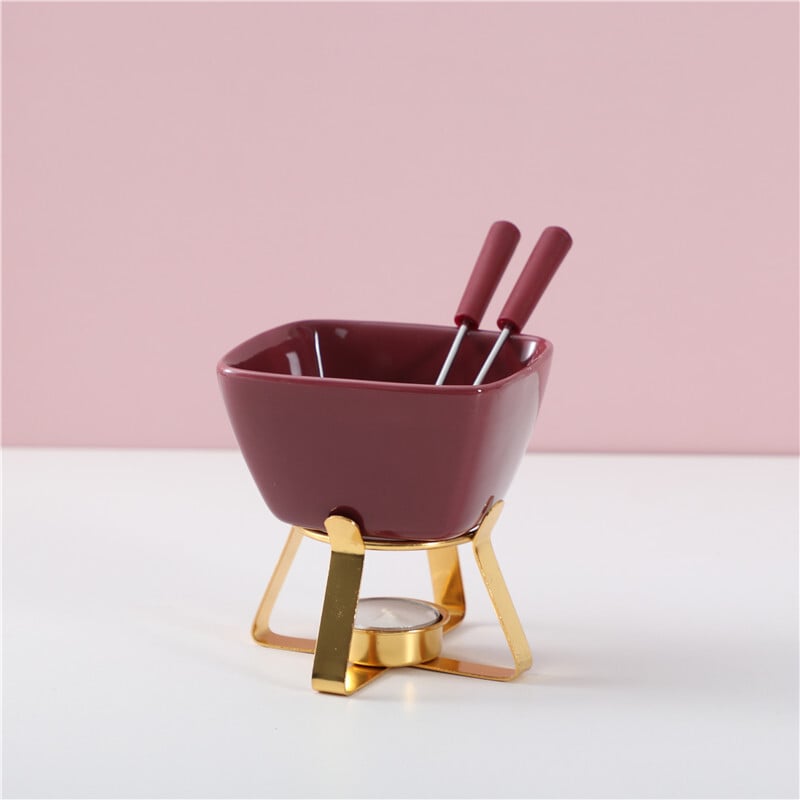 Radošs DIY saldējuma un siera karstais katls - uzkarsēts šokolādes un siera karstais katls - skandināvu stila keramikas izolēta krāsns